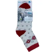 Airplus Aloe Cabin Socks - Moisturizing Socks - White Gray/Red Pattern - Size 35-41
