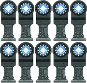 BOSCH OSL114C-10 10-Pack 1-1/4 in. Starlock Oscillating Multi Tool Metal & More Carbide Extreme Plunge Cut Blades for Cutting Iron Bar, Metal, Wood with Nails, Drywall and Tile