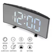 Large Led Digital Clock Bedside Table Alarm Clock Temperature Time Display Decor