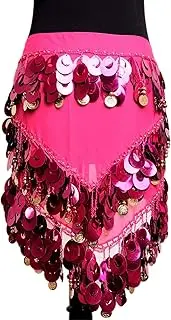 [HAMKVBPR] Belly Dance Hip Scarf Belly Dance Costume for Women Sequin Belly Dancing Belt Tassel Hip Wrap for Women
