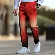 Men's Gradient Color Dress Pants Trousers Suit Pants Mid Waist Casual Outdoor Vacation Regular Fit Flat-Front Straight Leg Pants with Pockets Summer Spring Fal