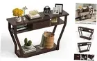47" Wooden Entryway Table with Drawer and Shelf, Accent Tables for Brown