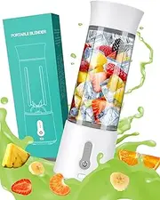 [UNGROL] Portable Blender, Cordless Personal Size Blender for Shakes & Smoothies, 17oz. USB-C Rechargeable, 6 Blades, BPA Free, Ideal for Sports/Travel/Home/Gym/Office