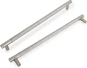 COTYKILEY 10 Pack 10 Inch(256mm) Brushed Satin Nickel Cabinet Handles Sliver Knurled Kitchen Cabinet Pulls Cabinet Door Handles Kitchen Cabinet Hardware Cupboard Drawer Pulls Dresser Handles