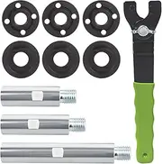 [Laexepelle] 5/8"-11 Angle Grinder Extension Shaft Connecting Rod with Grinder Adjustable Spanner Wrench Flange Nut Set for Bosch Milwaukee Dewalt Makita Metabo Ryobi Black Decker (3"+4"+5.5")