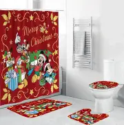 Mickey, Goofy and Friends Merry Christmas Bathroom Sets or Shower Curtain.