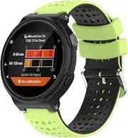 Replacement Watch Strap Fits for Garmin Forerunner 220 230 235 620 630 735XT Silicone Wristband, Two-Color Breathable Hole Quick Release Bands