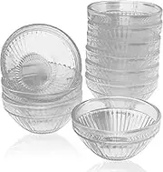 10 Pcs Small Glass Bowls for Eating, 2.6 oz Glass Meal Prep Bowls, 2.9" x 1.3" Clear Dipping Sauce Bowls Mini, Stackable Pinch Bowls for Kitchen Dessert Dips Snack Candy
