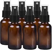30ml Amber Glass Spray Bottle with Fine Mist Sprayer Empty Refillable Cosmetic Bottle Container for Water Flowers, Essential Oils, Makeup, Cleaning Products, etc (6Pcs)
