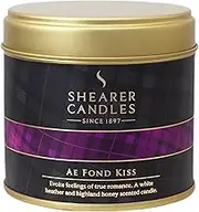Shearer Candles Ae Fond Kiss Large Scented Tartan Tin Candle - Ivory