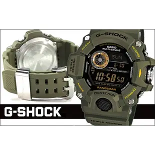 【金台鐘錶】CAISO 卡西歐 G-SHOCK RANGEMAN系列 電波錶 三大感應器 (軍綠) GW-9400-3