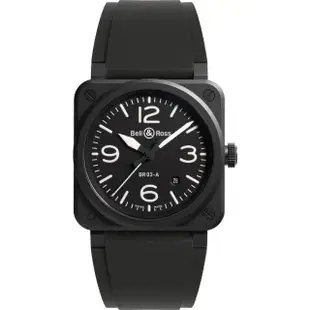 【Bell&Ross】BR03黑色啞光陶瓷方形機械腕錶-41mm 母親節(BR03A-BL-CE/SRB)