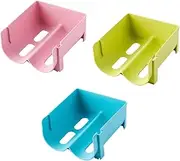 Homoyoyo 3pcs Stackable Beverage Storage Box Refrigerator Can Storage Rack Drink Organizer for Beer Cans Green Blue Pink Fridge Organization