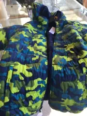 Lands End Kids Primaloft Fleece Reversible Hooded Jacket Camo XL 18-20 NWT