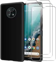 [Electro-weideworld] Case for Nokia G50 5G + [3 Pack] Screen Protector, Ultra Thin Shockproof Soft TPU Protective Case Cover for Nokia G50 5G, Black