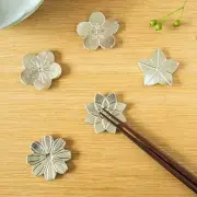NOUSAKU Japanese Chopstick Rest Set "Flowers" 5pcs 100% Tin Made in Japan NEW