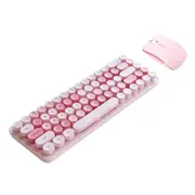 Bluetooth Keyboard Mouse Combo Set Pink Multi Device Compatible Soft Touch Keys Keyboards & Keypads