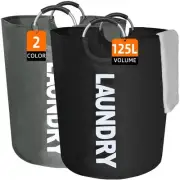 Collapsible Large Laundry Basket 125L, Laundry Bag Clothes Hamper, Folding Di...