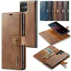 For Samsung Galaxy S22 S23 Ultra S21 A52S Leather Business Card Slot Case Cover