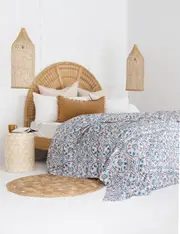 Kantha Quilt Indian Quilt Block Print Quilt Bedspread Bohemian Boho Cotton Throw Quilt Handmade Blanket Doona King Size 022