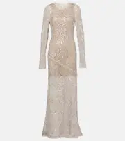 [Brunello Cucinelli] Brunello Cucinelli Sequined gown AU 14 silver