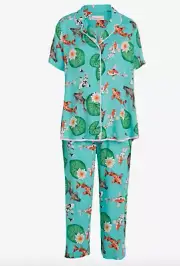 NEW PETER ALEXANDER KOI FISH WATER LILY POND PJ SET SMALL S RRP$119 VISCOSE