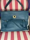 Saint Laurent YSL Pastel Blue Calfskin Leather Tote Hand Bag