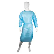 50pcs Inkmasters PP/PE Clinical Disposable Blue Isolation Medical Gowns Knitted Cuff & Velcro Back Level 3 Non Sterile - UNI (S, M, L)