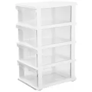 J.Burrows 4 Drawer Storage Tower on Wheels White