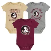 Outerstuff NCAA Infant Florida State Seminoles Born to Be 3-Pack Bodysuit Set