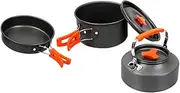 Gatuida 1Set Portable Camping Cookware Person Frying Pan and Kettle for Hiking Picnic and Outdoor Cooking Easy Clean Durable Materials for Camping