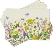 Floral Placemats Set of 4 - Faux Leather Place Mats for Kitchen Table Indoor Outdoor Washable Non-Slip Heat Resistant Placemat Wipeable Dining Tabl...