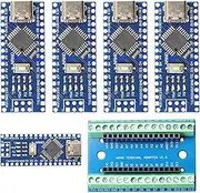 Lonely Binary Pack of 5 Unsoldered Nano V3.0 Type-C Kit with Screw Terminal Expansion Shield & Slim Storage Box - Compatible with Arduino IDE (UNSOLDERED-Nano-KIT)