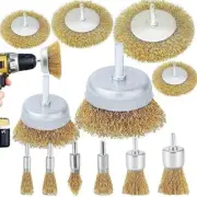 12 Pack 1/4 Inch Hex Shank Brass Wire Wheel Cup Brush Drill Bit Set Attachment