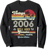 [X.Style] 16 Year Old Retro Vintage Palm Tree 2006 16th Birthday Sweatshirt ds146 Sweater (S) Black