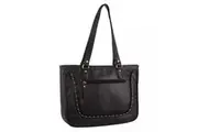 Pierre Cardin Womens Leather Stud Detail Tote Bag in Black