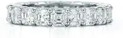 [HEARTS AND YOU] 4ct Asscher Cut Moissanite Wedding Band White Gold Plated Stylish Full Eternity