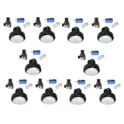 1/3/5/10* White Arcade Round Push Buttons Illumilated LED Light w/ Microswitch k