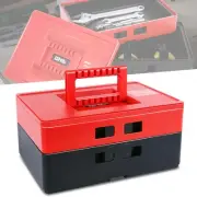 2-Layer Portable Multi-Function Foldable Modular Plastic Storage Tool Box Red