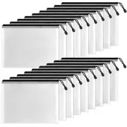 SUNEE Plastic Mesh Zipper Pouch 7x11 in (Black, 18 Packs),Extra Large Water-R...