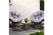 Gardeon Outdoor Lounge Setting Furniture Wicker Papasan Chairs Table Patio Brown