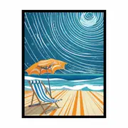 Beach Chair Framed Print Fine Art Poster Print