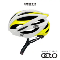 在飛比找momo購物網優惠-【OCTO】義大利 MARCO 517透氣輕量安全帽 白黃(
