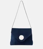 [Khaite] Khaite Bobbi suede shoulder bag One Size blue