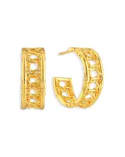 Capucine De Wulf Veranda Caning Hoop Earrings in 18K Gold Plated