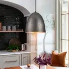 Nathan one light 11.8inches industrial silver hammered chandelier dome pennant