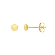 9ct Gold 3mm Flat Ball Stud Earrings