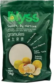 Blyss Natural Zero-GI Monk Fruit Sweetener - 1kg Granular, Keto & Diabetic Friendly, Sugar Substitute, Erythritol Blend, Vegan, Low Carb, Zero Aftertaste