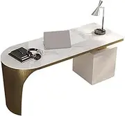 Workstations Minimalist Desk Modern Rock Slab Pc Table Home Study Designer High End Office Desk Office Desk(Gold,160 * 70 * 74cm)