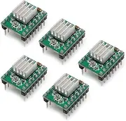ARCELI A4988 Compatible Stepper StepStick Motor Diver Module with Heat Sink for 3D Printer Controller Ramps 1.4(Pack of 5pcs)- Green